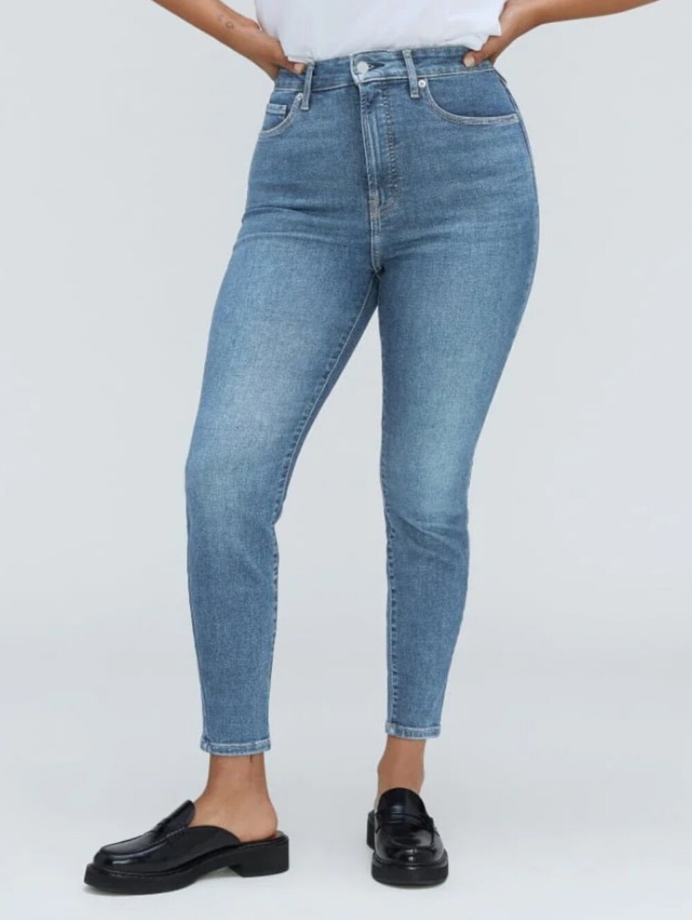 Everlane Way-high Skinny Jean In Faded Blue. 33 Regular (G6)